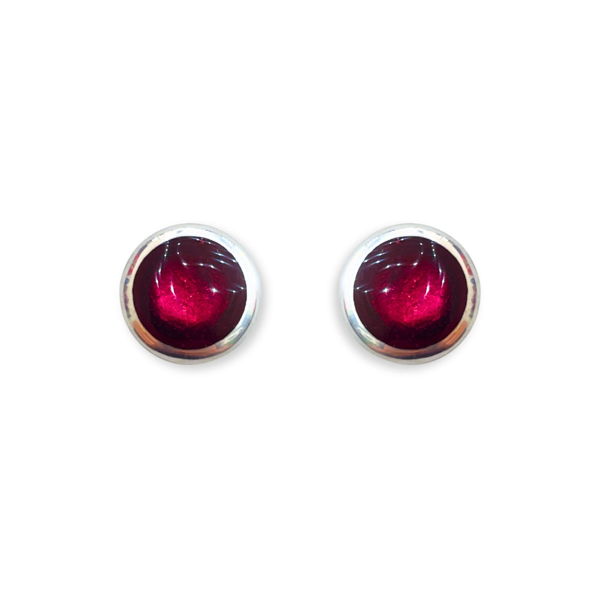 Pink Aluminium Pebble Stud Earrings