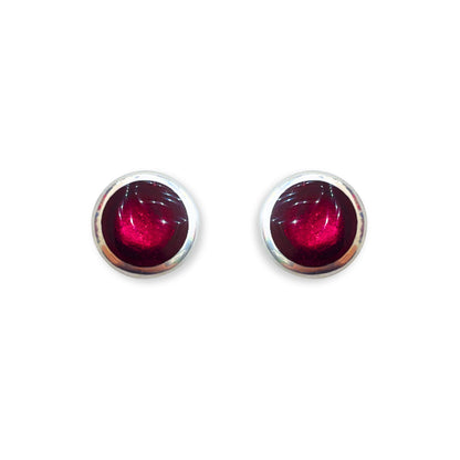 Pink Aluminium Pebble Stud Earrings