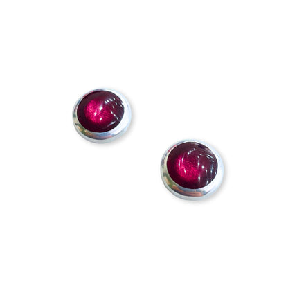 Pink Aluminium Pebble Stud Earrings