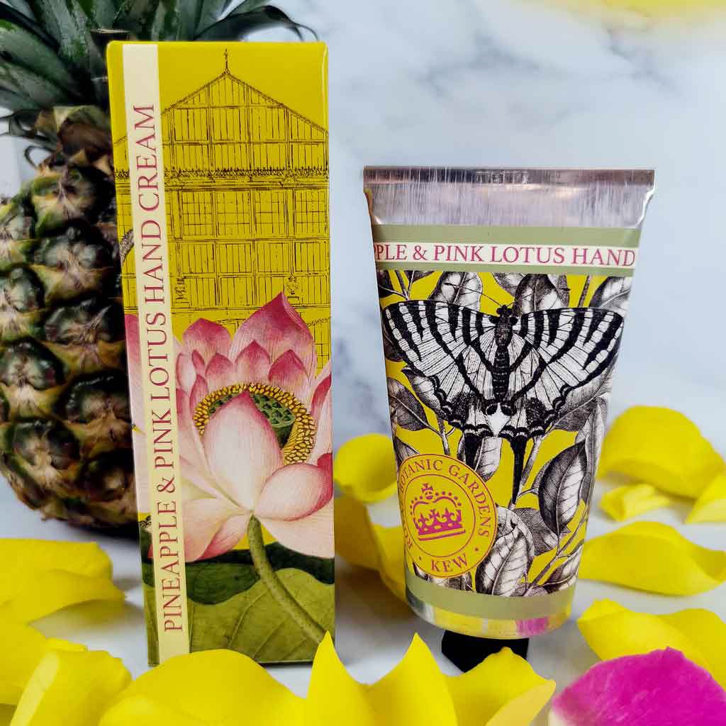 Kew Gardens 75ml Hand Cream - Pineapple and Pink Lotus | The Jewellery Stop