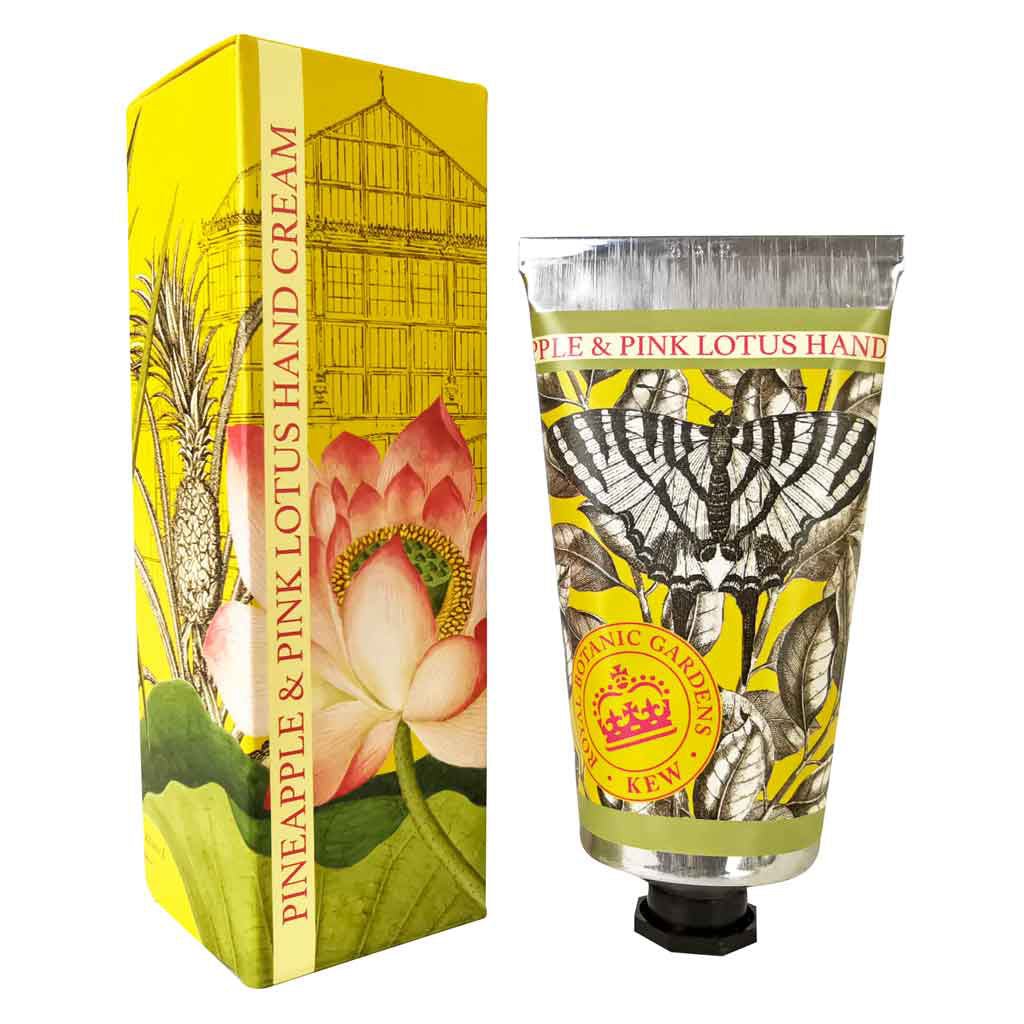 Kew Gardens 75ml Hand Cream - Pineapple and Pink Lotus | The Jewellery Stop