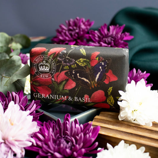 Kew Gardens 240g Soap - Geranium and Basil