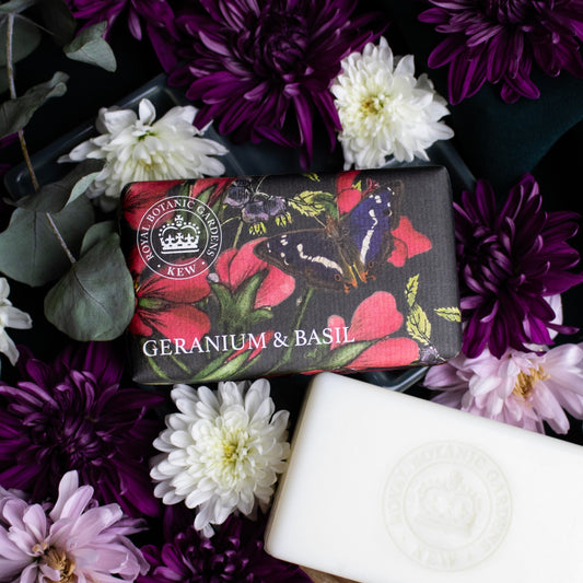 Kew Gardens 240g Soap - Geranium and Basil