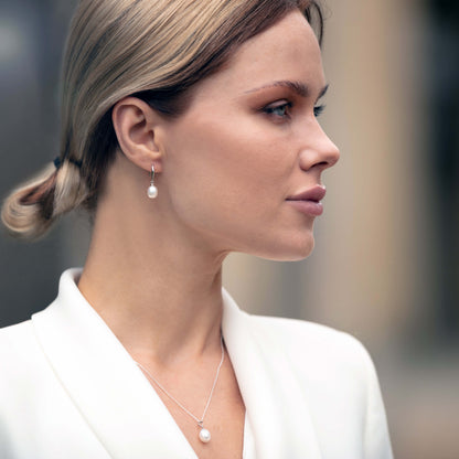 White Freshwater Drop Pearl Pendant On Sterling Silver Chain | The Jewellery Stop