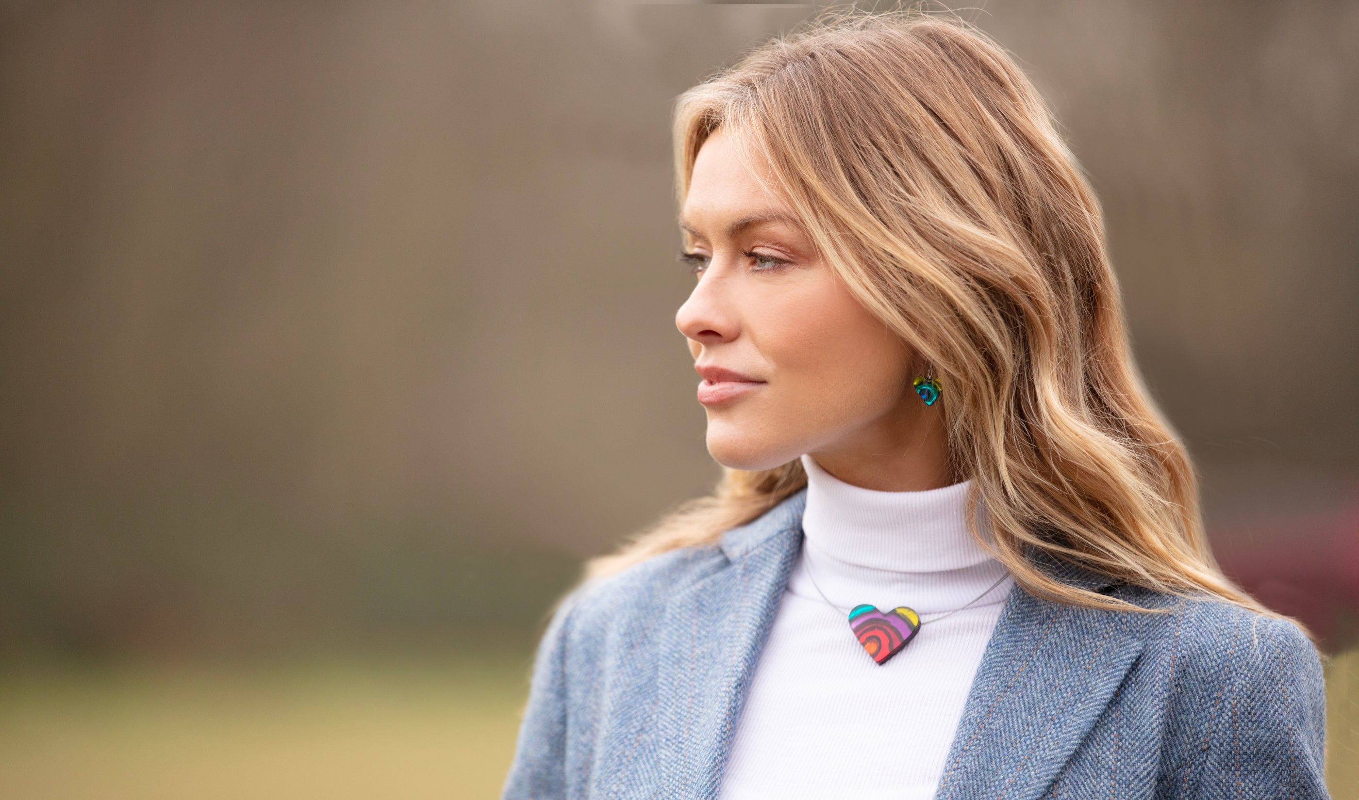 Rainbow Heart Swirl Pendant