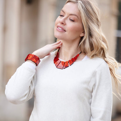 Orange Aztec Pharaoh Necklace | The Jewellery Stop