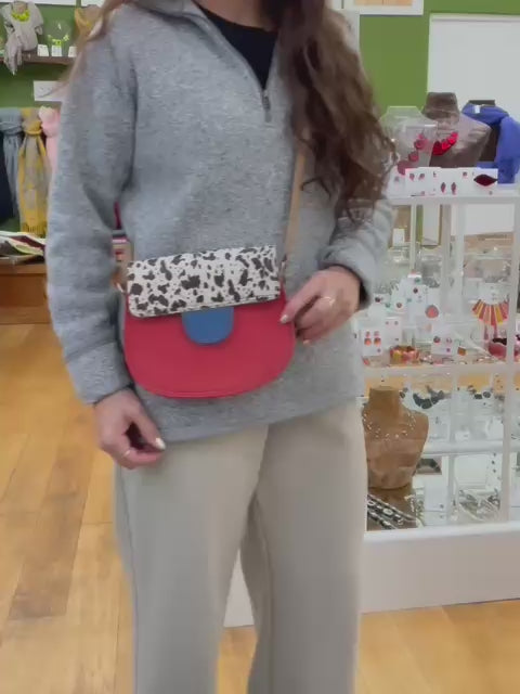 Scarlet And Animal Print Medium Leather Crossbody Bag