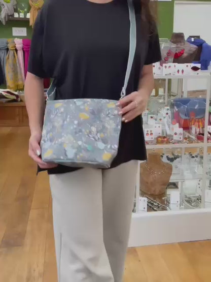 Grey Floral Canvas Brooke Bag