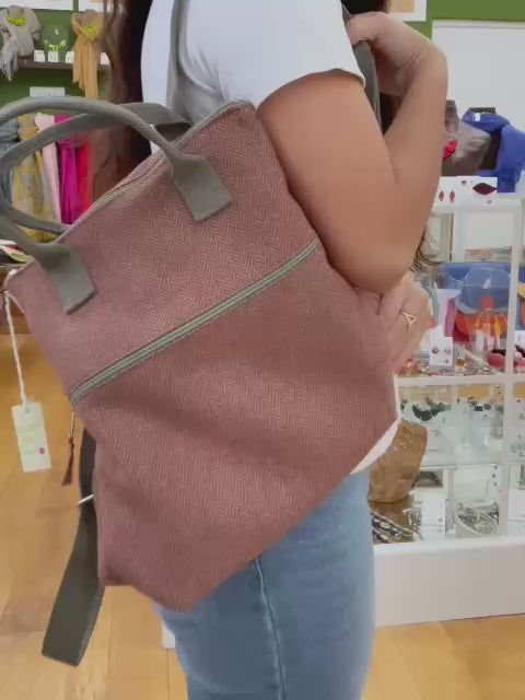 Sand Herringbone Backpack