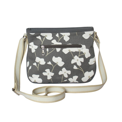 Grey Blossom Messenger Bag