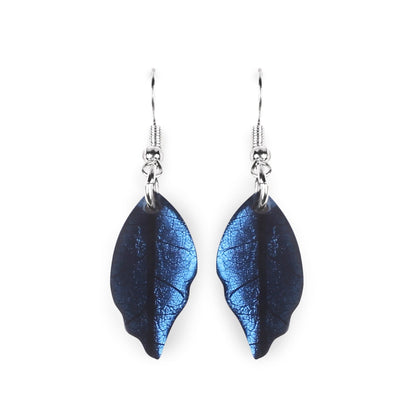 Pacific Skeletal Leaf Shiny Fish Hook Earrings | The Jewellery Stop
