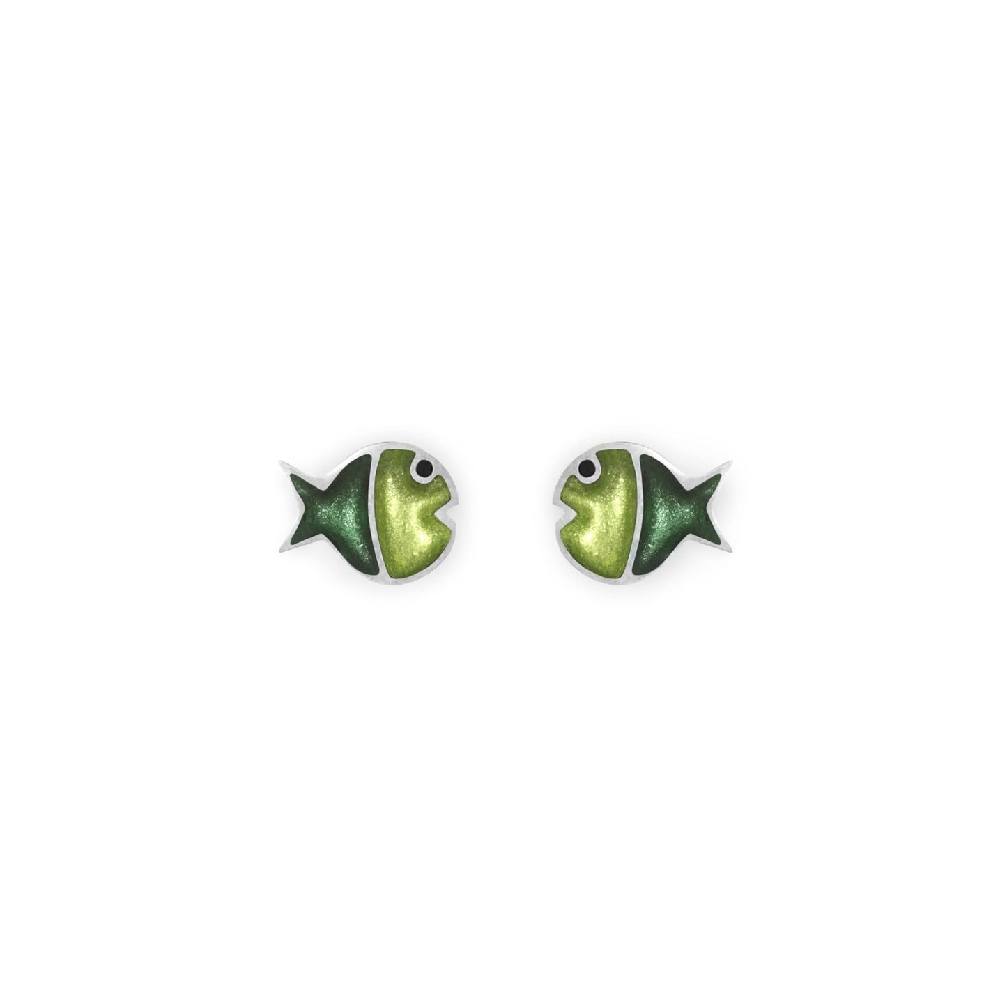Kiwi Bubble Fish Stripe Shiny Stud Earrings | The Jewellery Stop