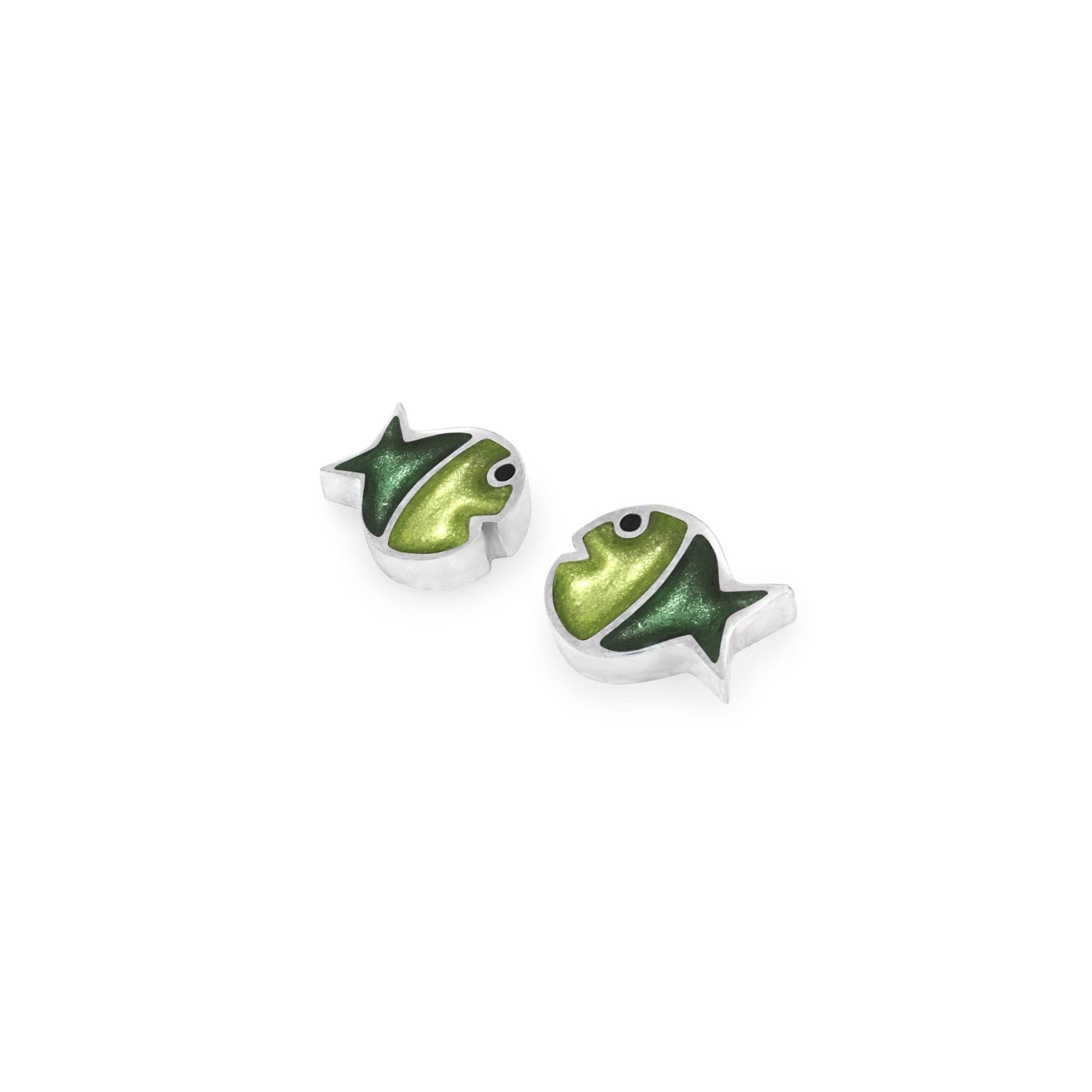 Kiwi Bubble Fish Stripe Shiny Stud Earrings | The Jewellery Stop