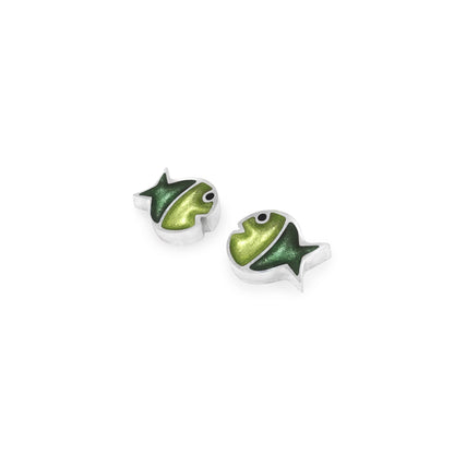 Kiwi Bubble Fish Stripe Shiny Stud Earrings | The Jewellery Stop
