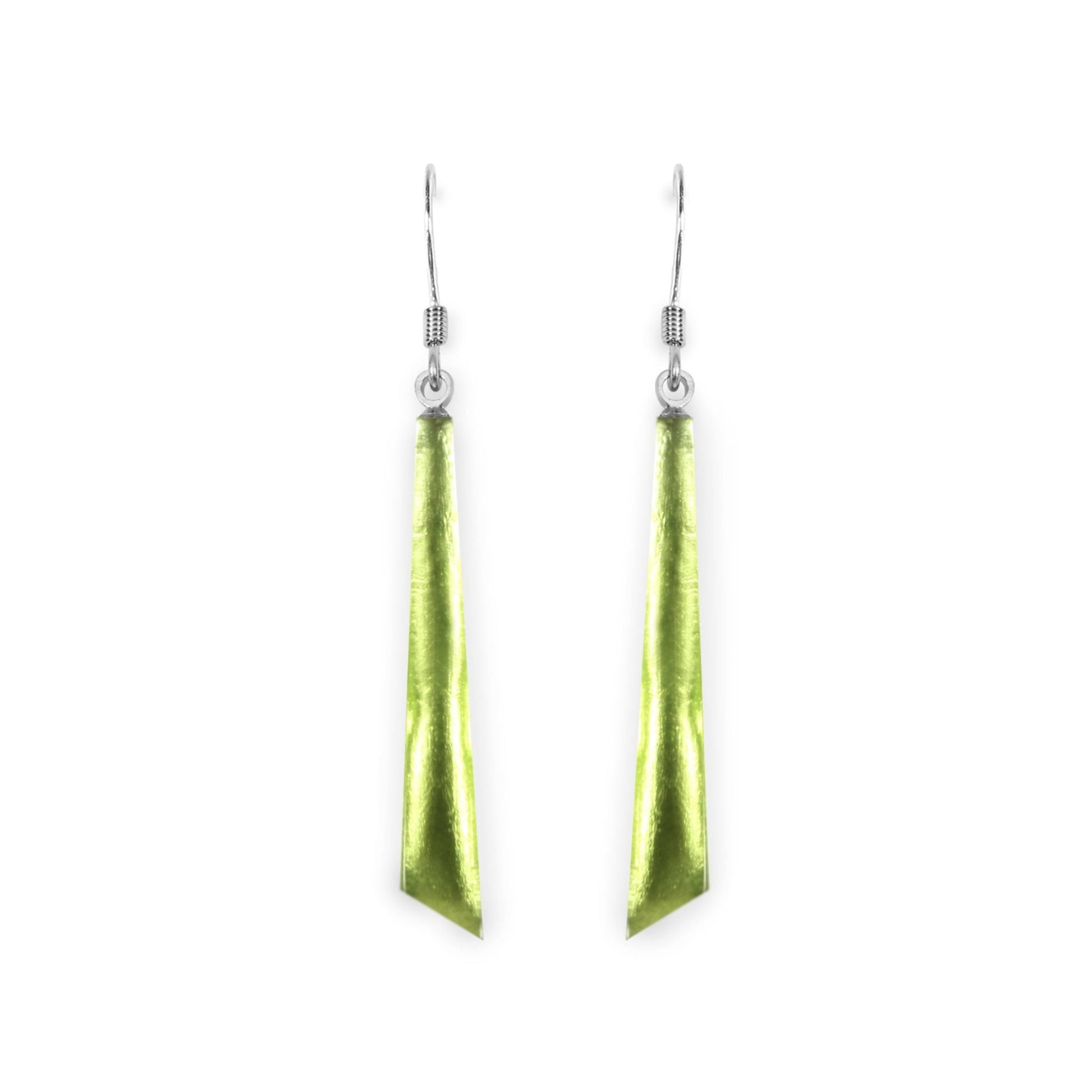 Kiwi Icicle Shiny Long Fish Hook Earrings | The Jewellery Stop