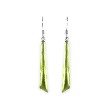 Kiwi Icicle Shiny Long Fish Hook Earrings | The Jewellery Stop