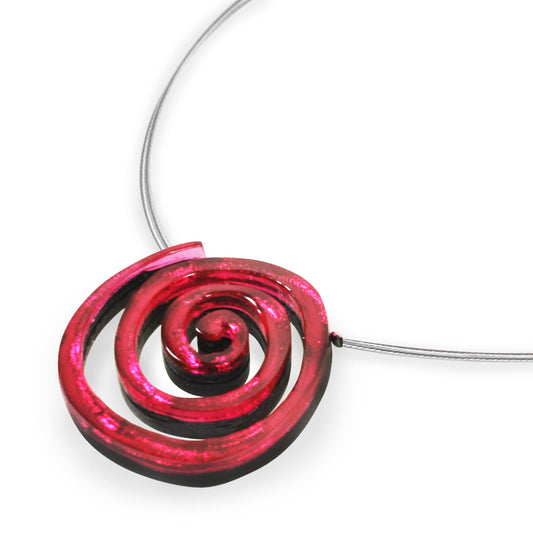 Pink Spirals Shiny Pendant