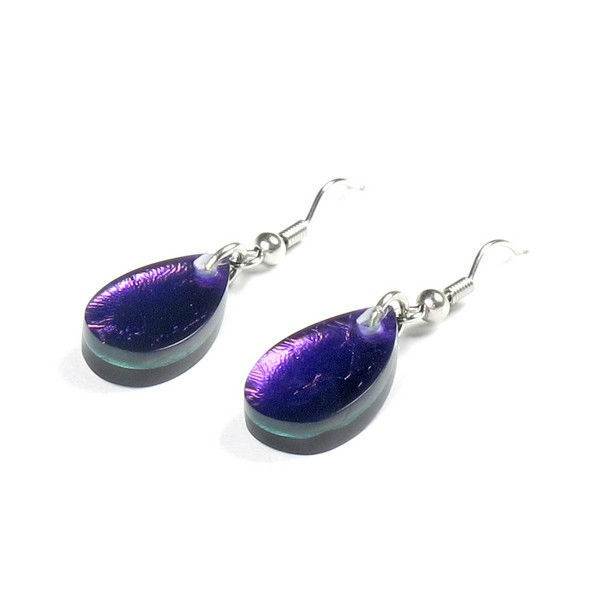 Peacock Flower Shiny Petal Fish Hook Earrings | The Jewellery Stop