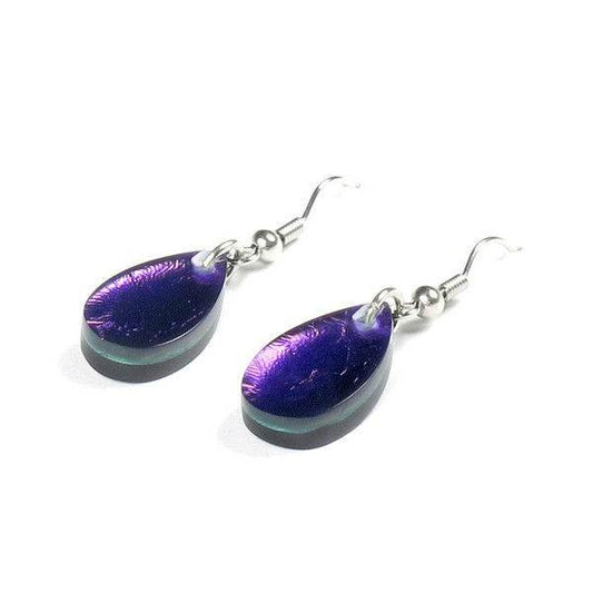 Peacock Flower Shiny Petal Fish Hook Earrings | The Jewellery Stop
