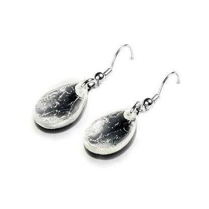 Silver Flower Shiny Petal Fish Hook Earrings | The Jewellery Stop