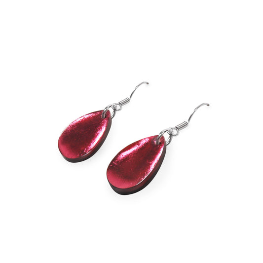 St Tropez Flower Shiny Petal Fish Hook Earrings