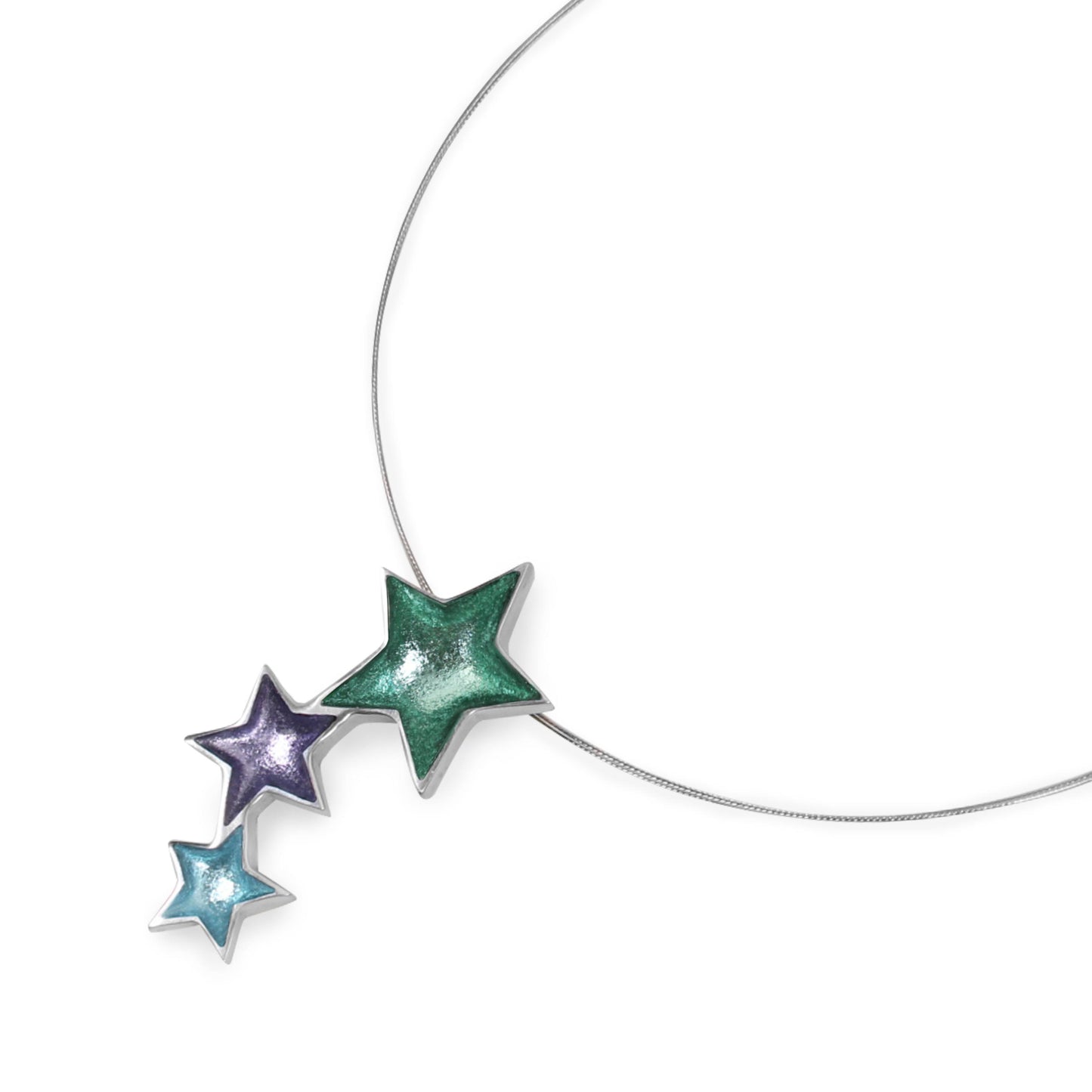 Bluebell Pewter Star Shiny Pendant