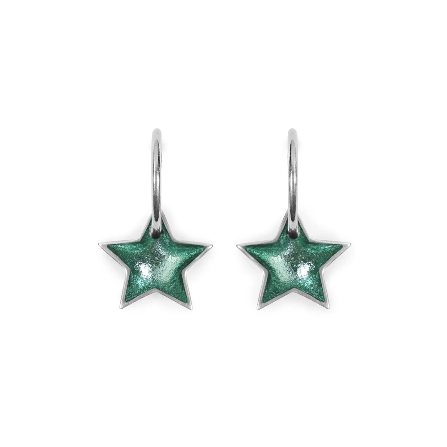 Bluebell Pewter Star Shiny Creole Earrings | The Jewellery Stop
