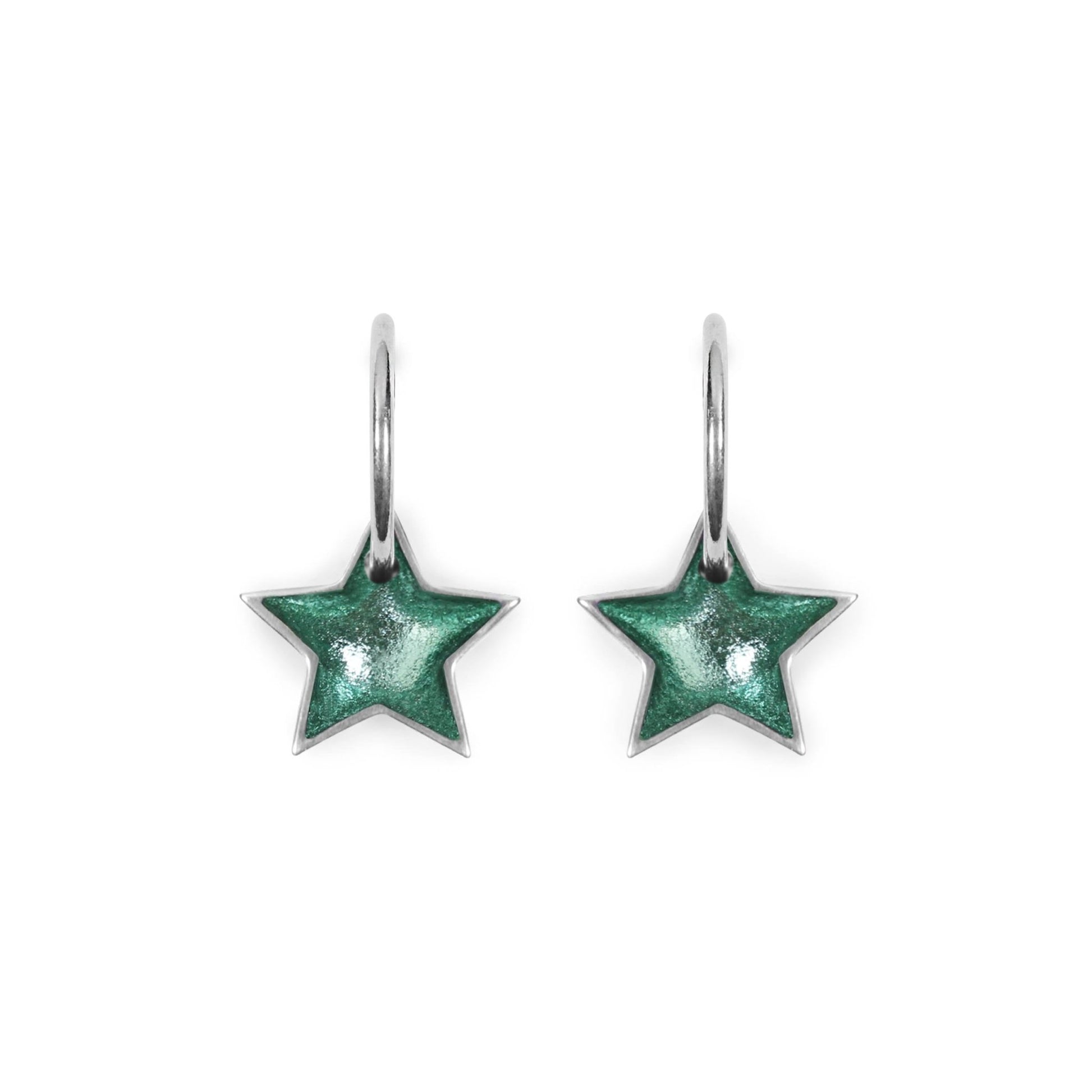 Bluebell Pewter Star Shiny Creole Earrings | The Jewellery Stop