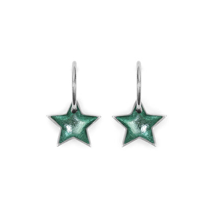 Bluebell Pewter Star Shiny Creole Earrings | The Jewellery Stop