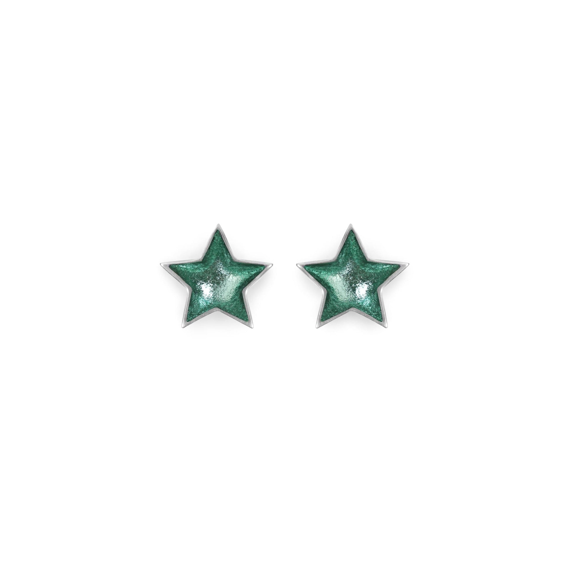 Bluebell Pewter Star Shiny Stud Earrings | The Jewellery Stop