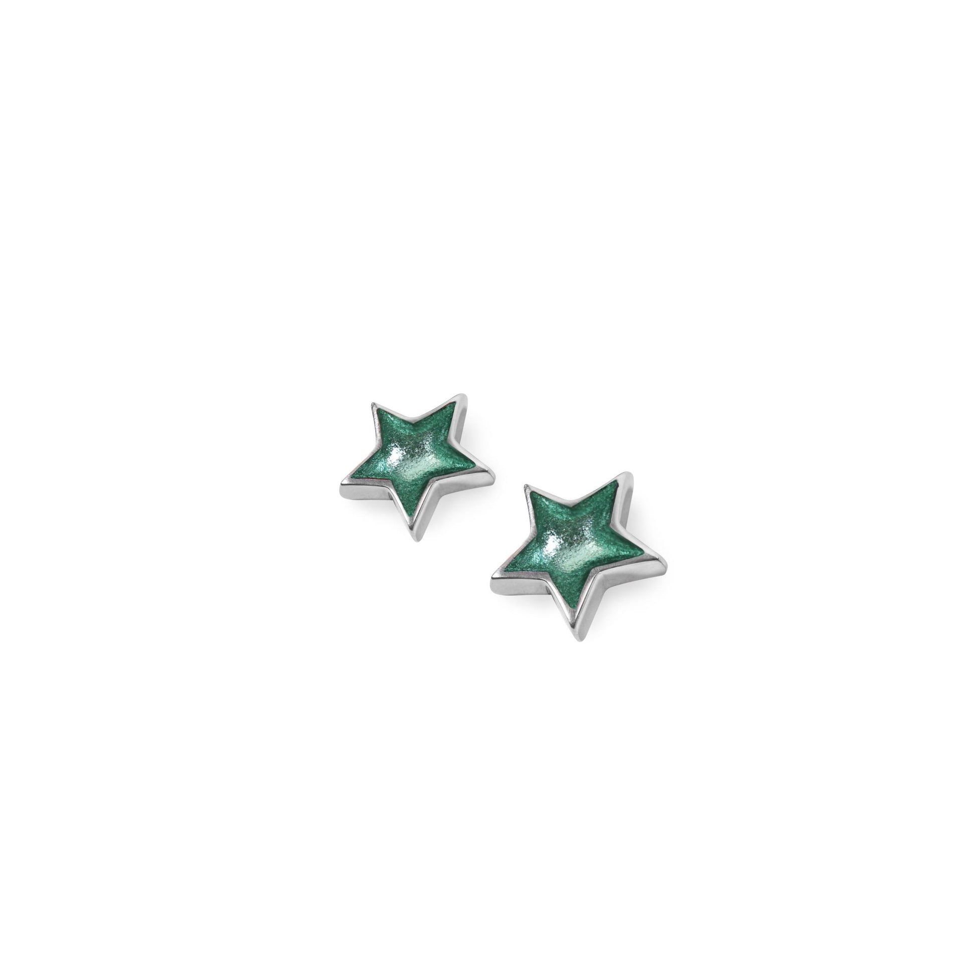 Bluebell Pewter Star Shiny Stud Earrings | The Jewellery Stop