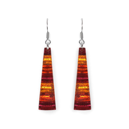 St Tropez Triangle Stripes Shiny Fish Hook Earrings | The Jewellery Stop