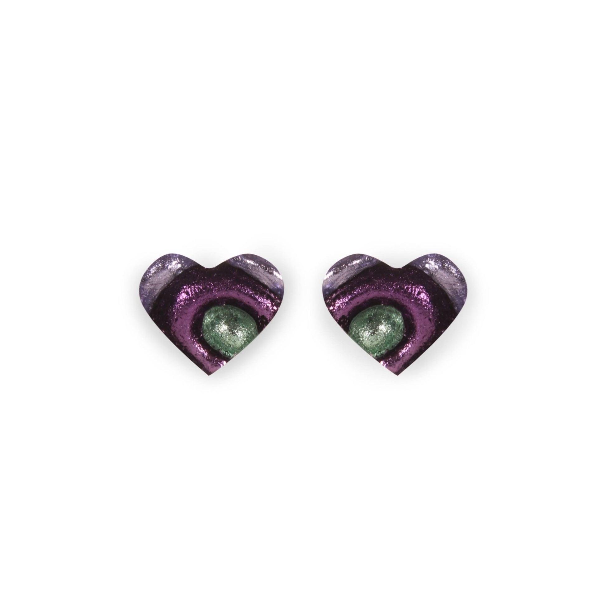Bluebell Heart Swirl Shiny Stud Earrings | The Jewellery Stop