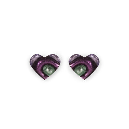 Bluebell Heart Swirl Shiny Stud Earrings | The Jewellery Stop