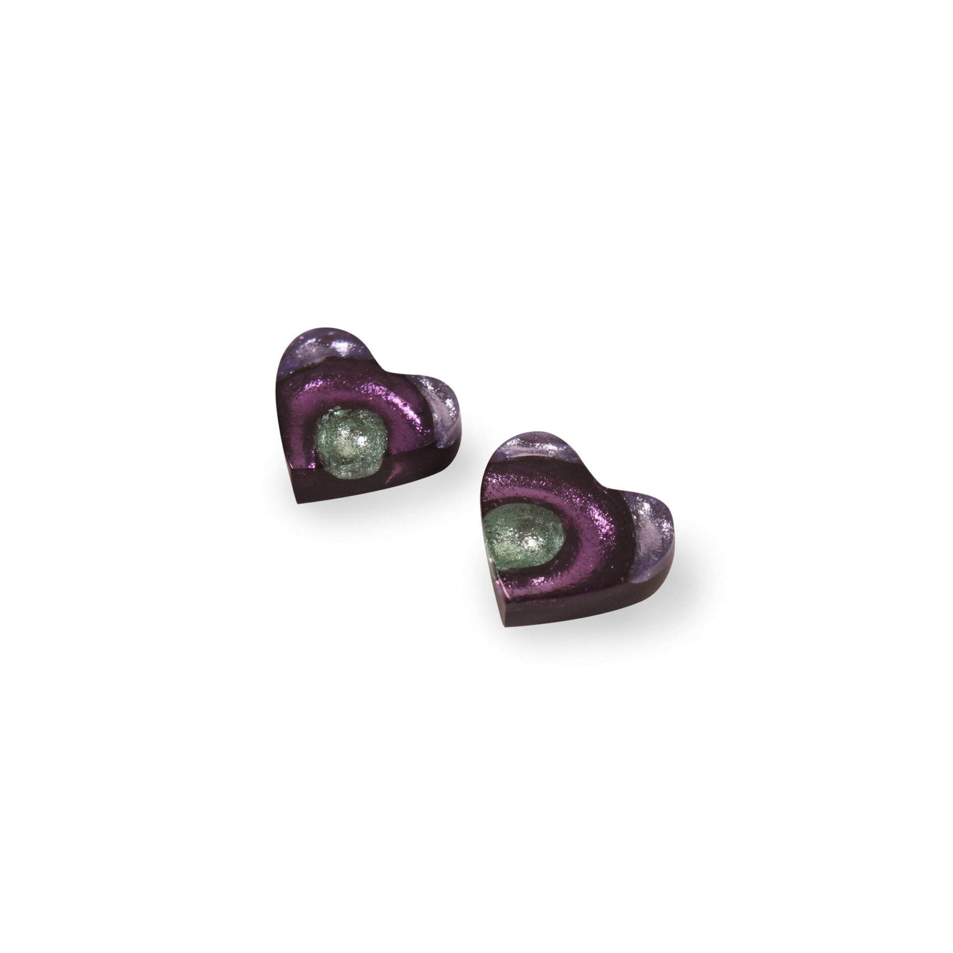 Bluebell Heart Swirl Shiny Stud Earrings | The Jewellery Stop