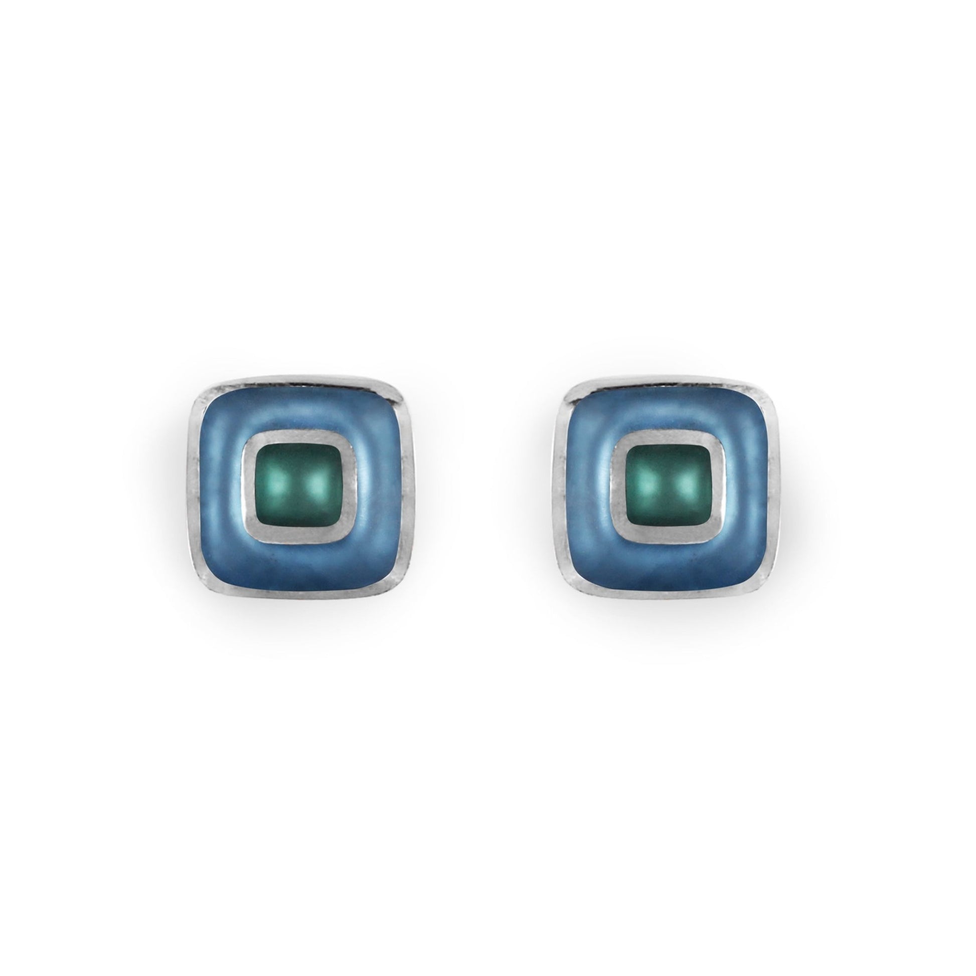 Fjord Retro Squares Matte Medium Stud Earrings | The Jewellery Stop