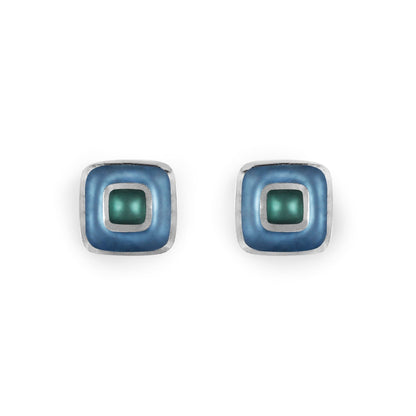 Fjord Retro Squares Matte Medium Stud Earrings | The Jewellery Stop