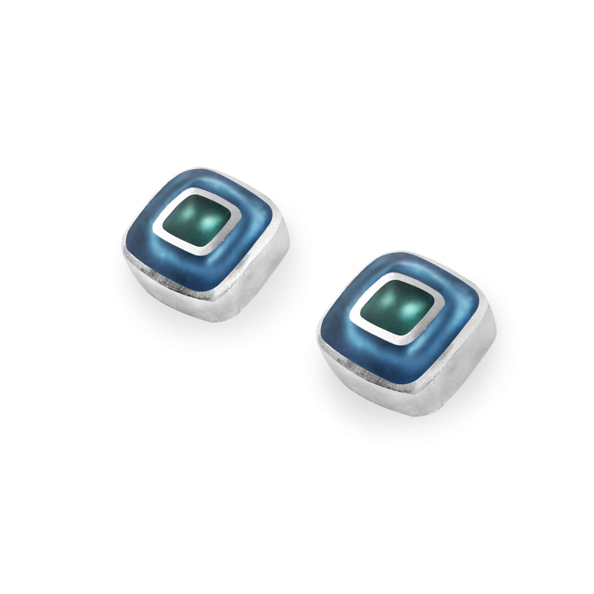 Fjord Retro Squares Matte Medium Stud Earrings | The Jewellery Stop
