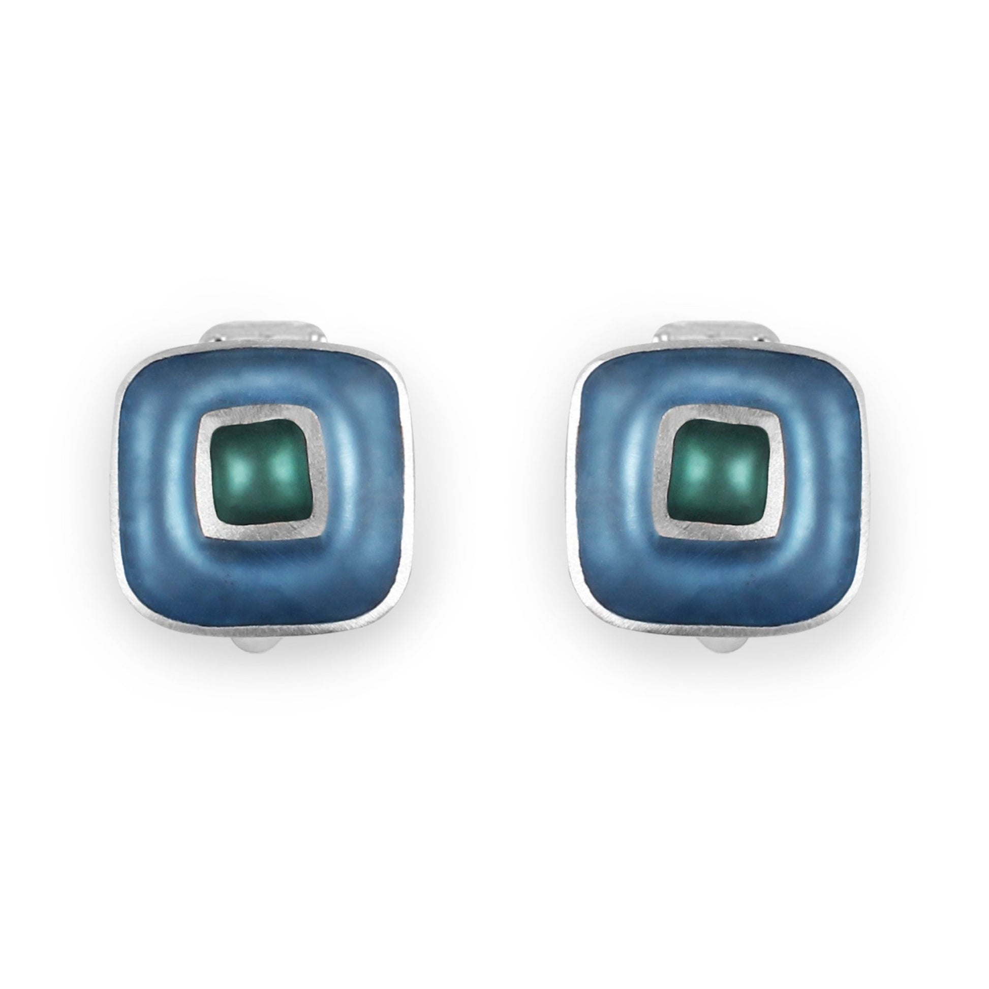 Fjord Retro Squares Matte Clip Earrings | The Jewellery Stop