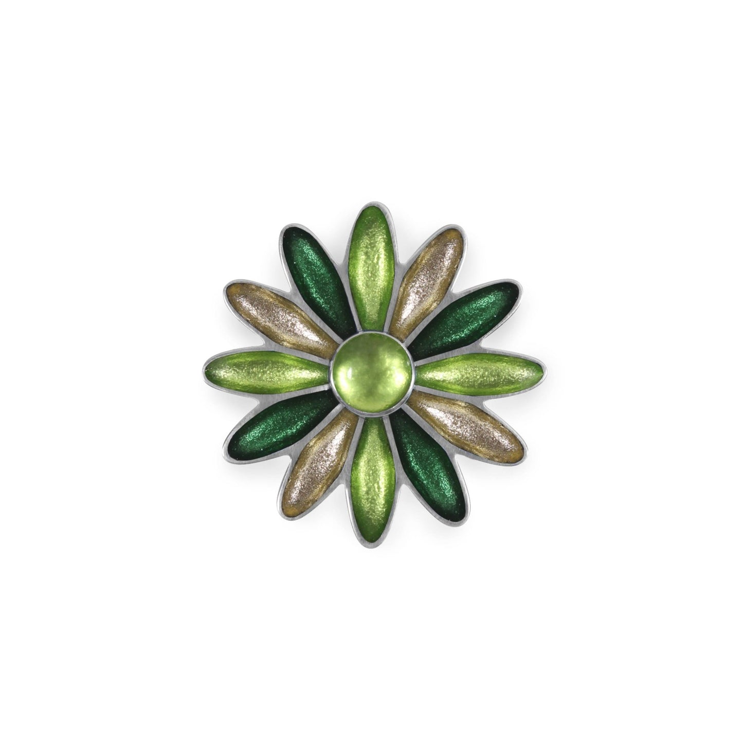 Kiwi Daisy Shiny Brooch | The Jewellery Stop