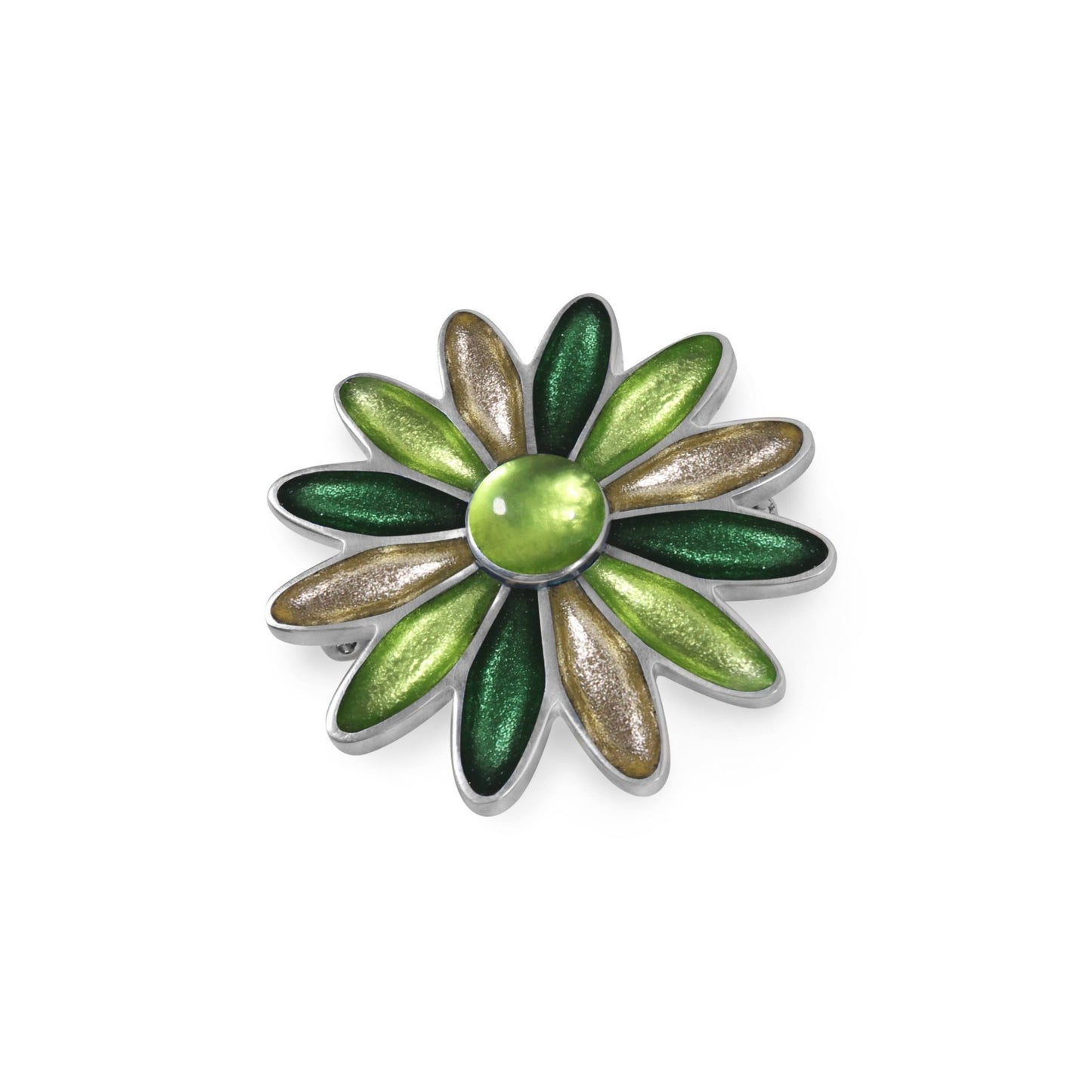Kiwi Daisy Shiny Brooch | The Jewellery Stop