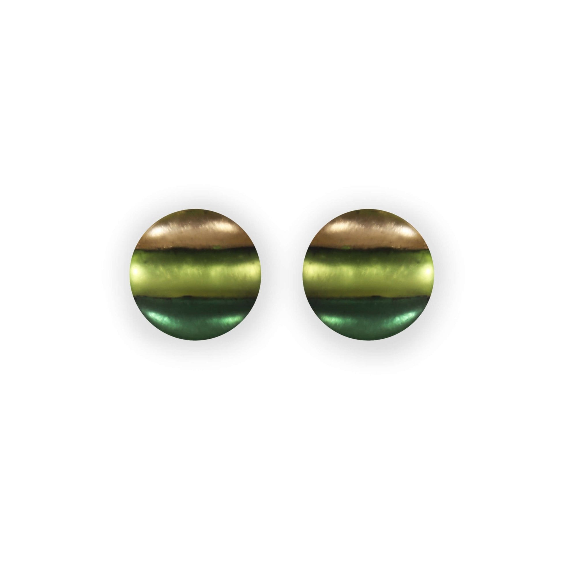 Kiwi Geometric Circles Matte Stud Earrings | The Jewellery Stop