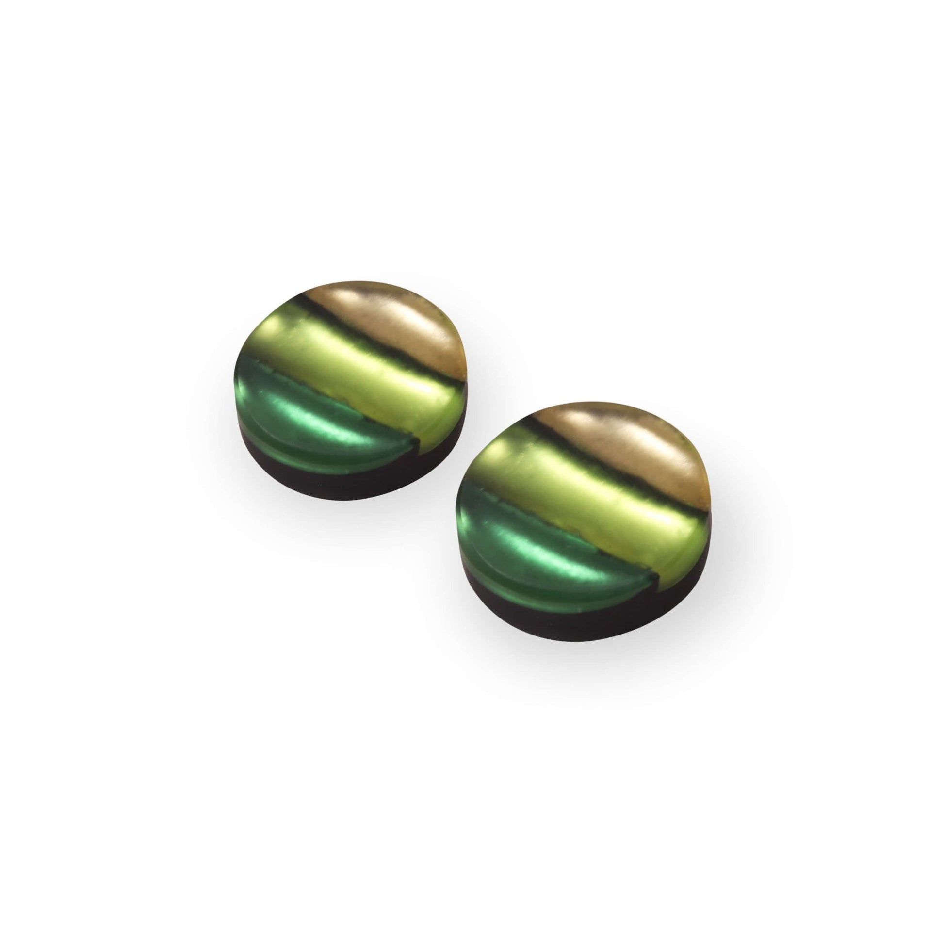 Kiwi Geometric Circles Matte Stud Earrings | The Jewellery Stop