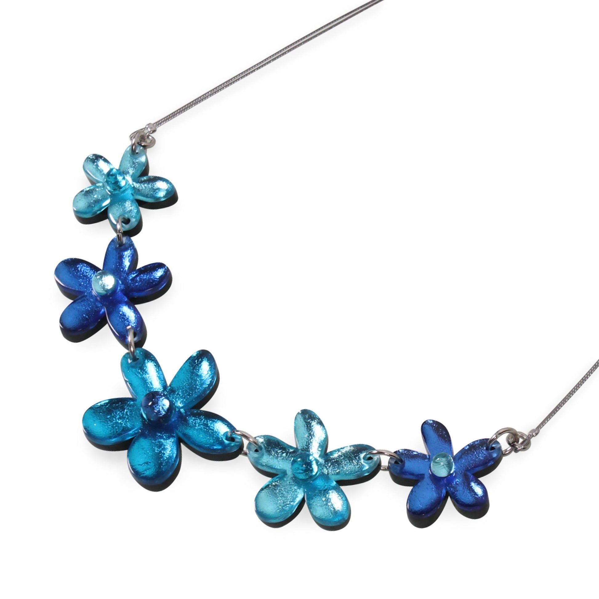 Turquoise Flower Shiny Necklace