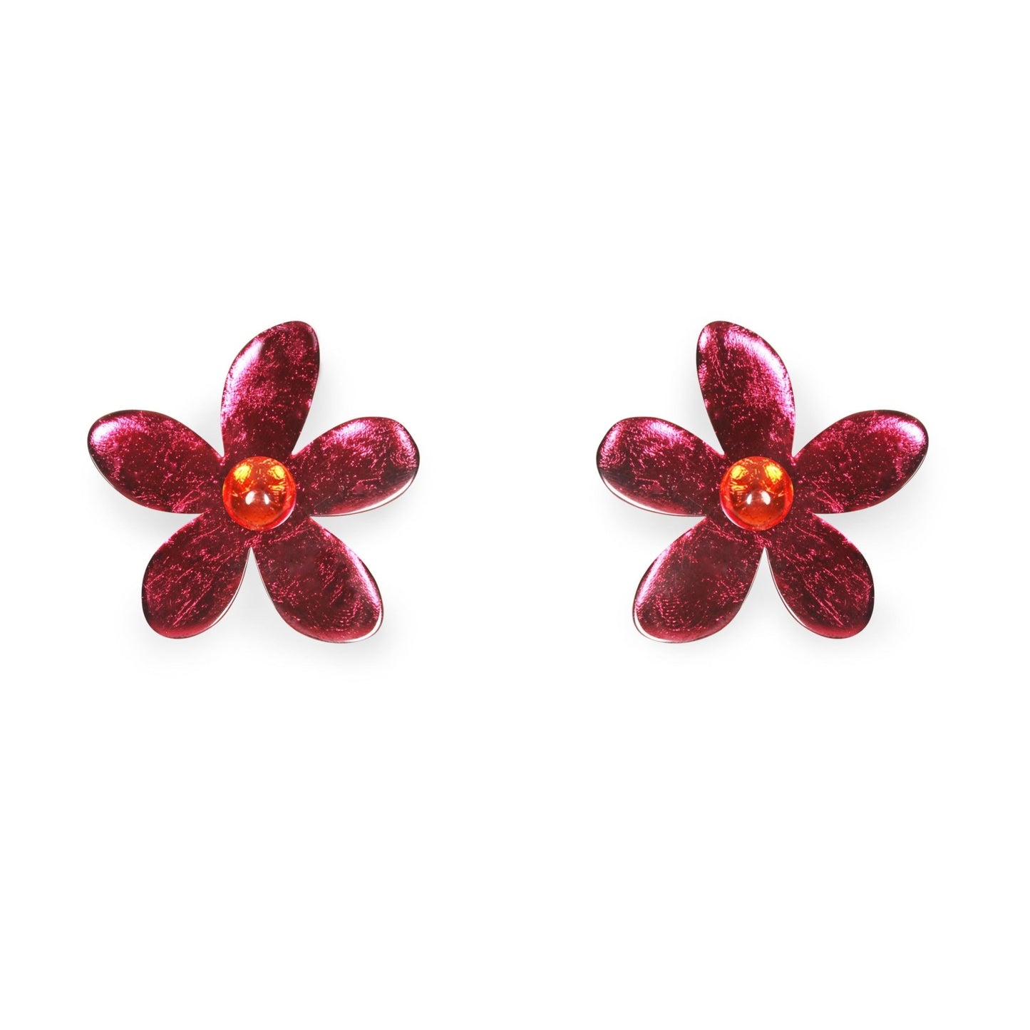 St Tropez Flower Shiny Stud Earrings | The Jewellery Stop