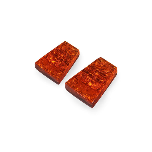 Orange Aztec Shiny Large Stud Earrings | The Jewellery Stop