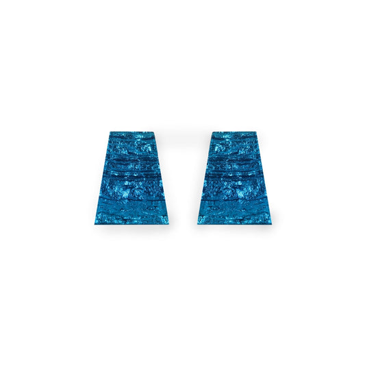 Turquoise Aztec Shiny Large Stud Earrings | The Jewellery Stop