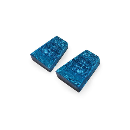 Turquoise Aztec Shiny Large Stud Earrings | The Jewellery Stop