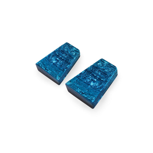 Turquoise Aztec Shiny Large Stud Earrings | The Jewellery Stop