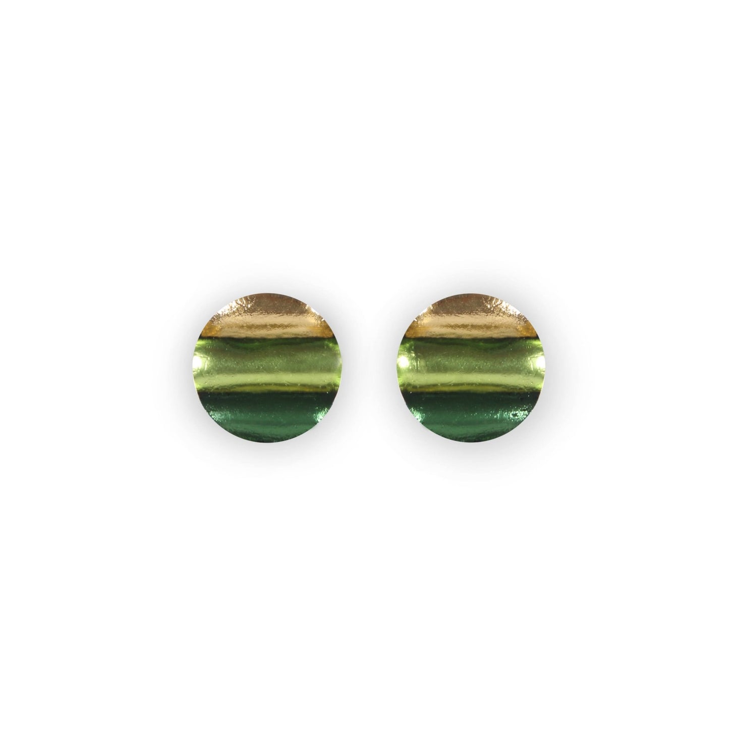 Kiwi Geometric Circles Shiny Stud Earrings | The Jewellery Stop